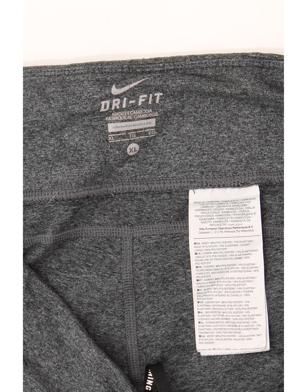 NIKE Womens Dri Fit Leggings UK 18 XL  Grey Polyester