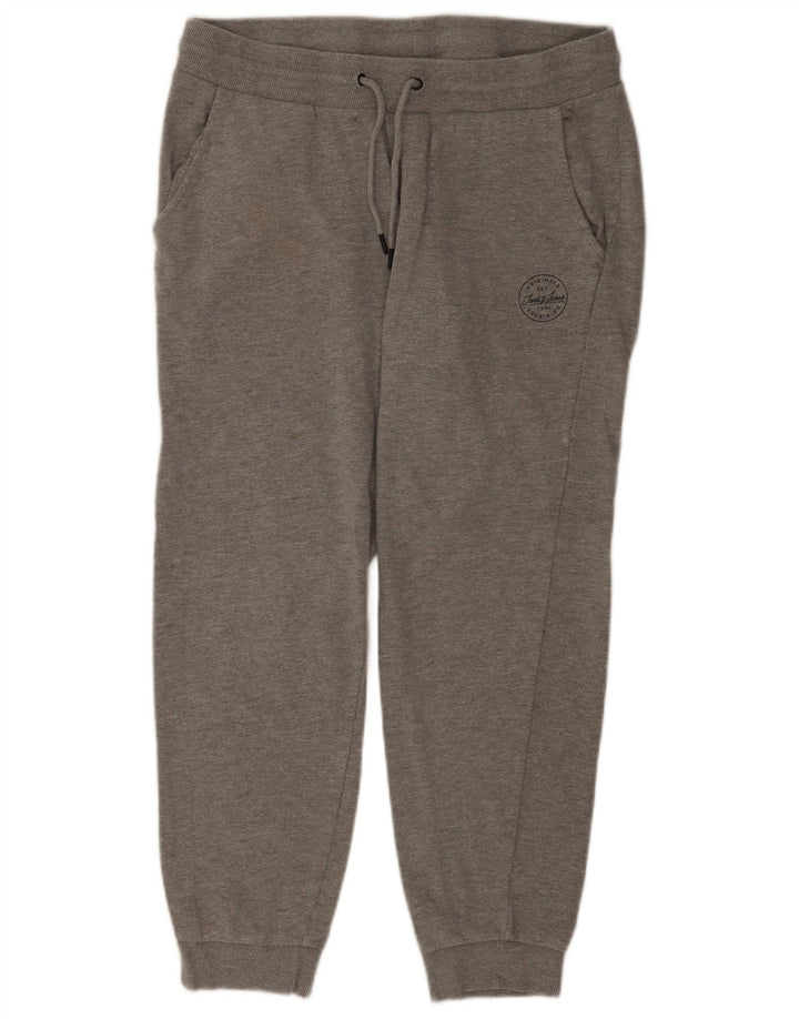 Jack & Jones Mens Tracksuit Trousers Joggers Medium Grey Flecked Cotton