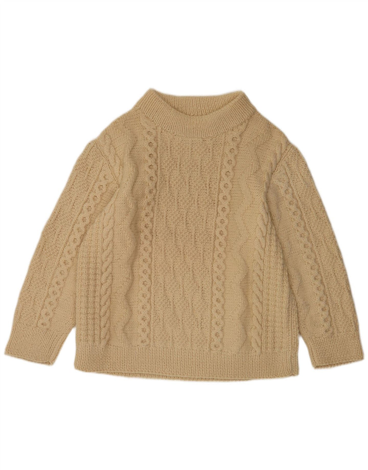 Vintage Mens Turtle Neck Jumper Sweater Large Beige
