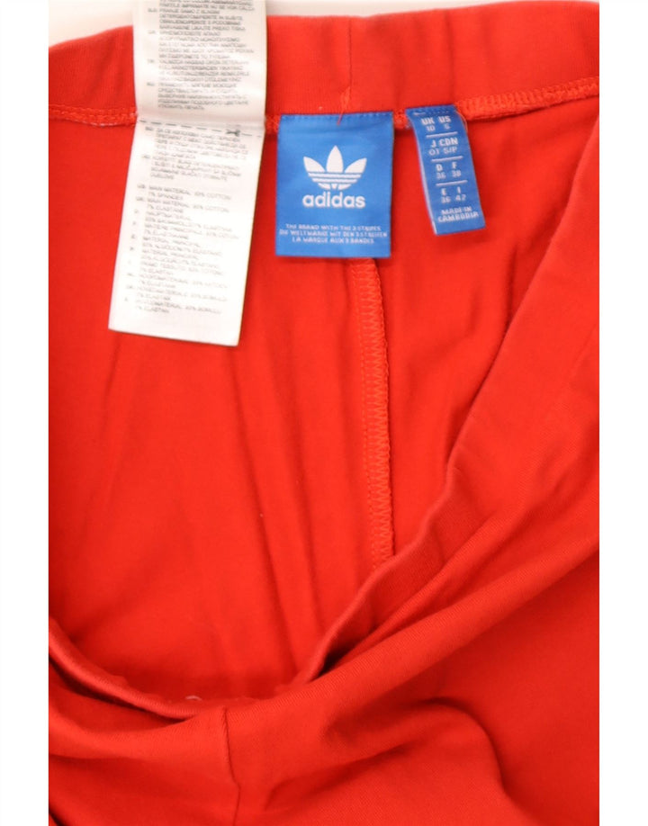 ADIDAS Womens Graphic Leggings UK 10 Small Red Cotton Vintage Adidas and Second-Hand Adidas from Messina Hembry 