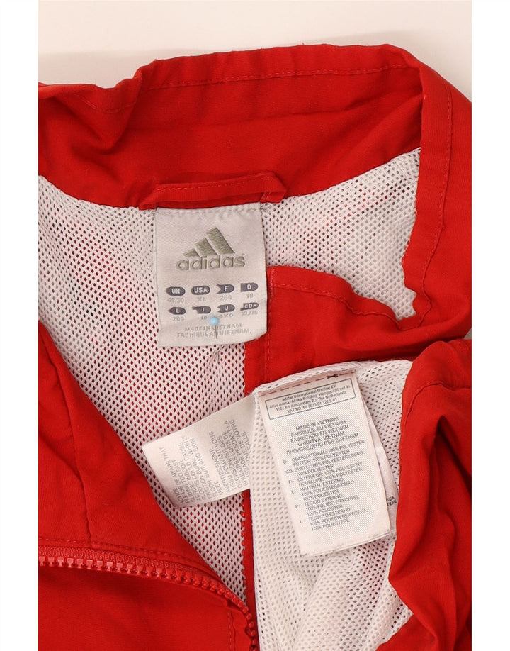 ADIDAS Mens Rain Jacket UK 48/50 XL Red Colourblock Polyester
