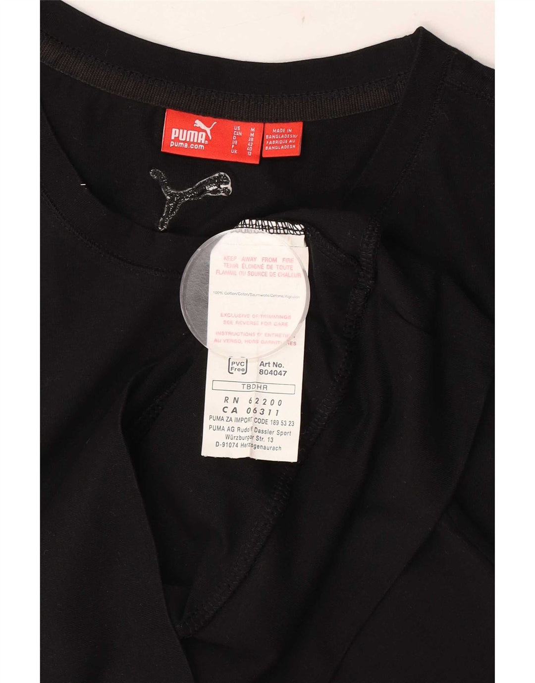 Puma Womens Graphic Vest Top UK 12 Medium Black Cotton