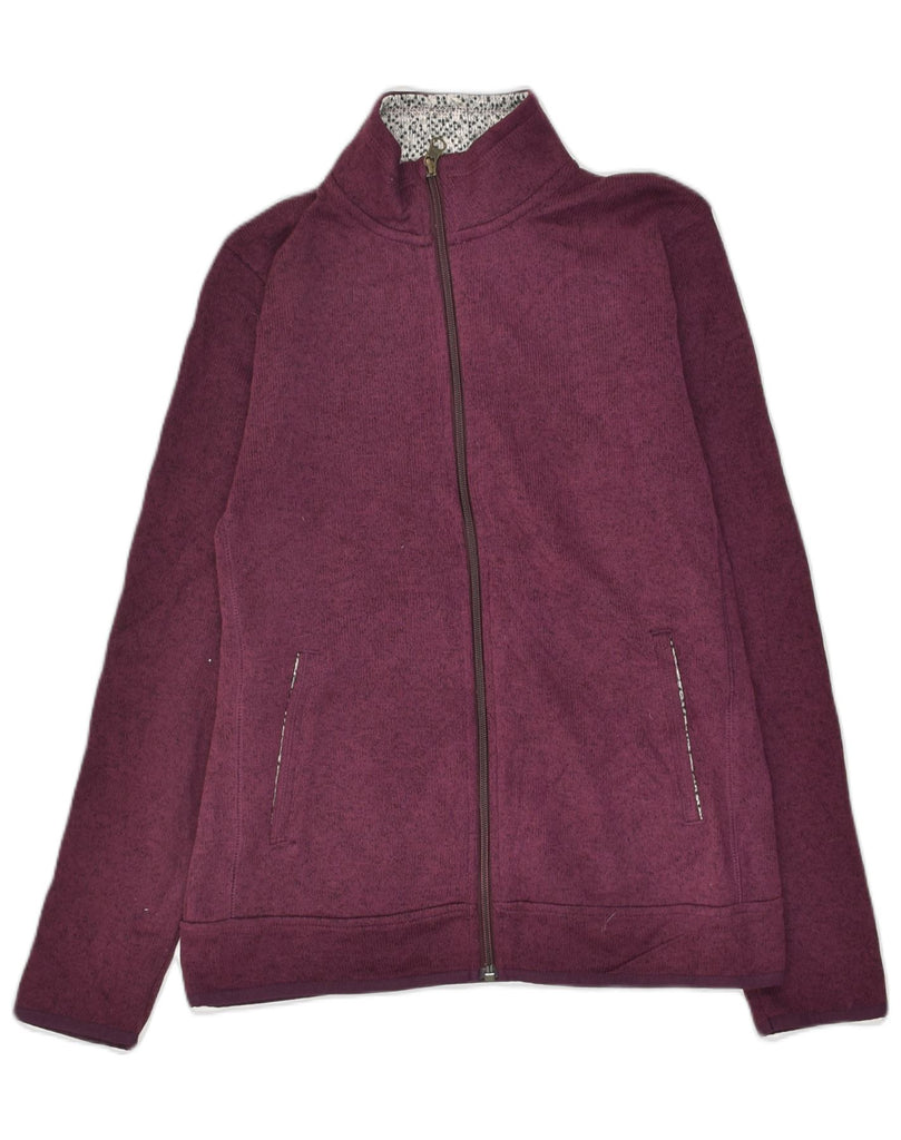 EDDIE BAUER Womens Tracksuit Top Jacket UK 6 XS Maroon Polyester | Vintage Eddie Bauer | Thrift | Second-Hand Eddie Bauer | Used Clothing | Messina Hembry 