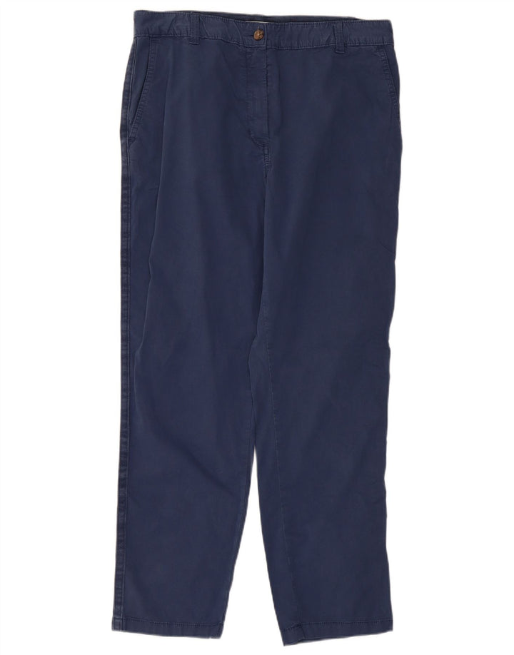 Marks & Spencer Womens Chino Trousers UK 12 Medium W32 L27 Navy Blue