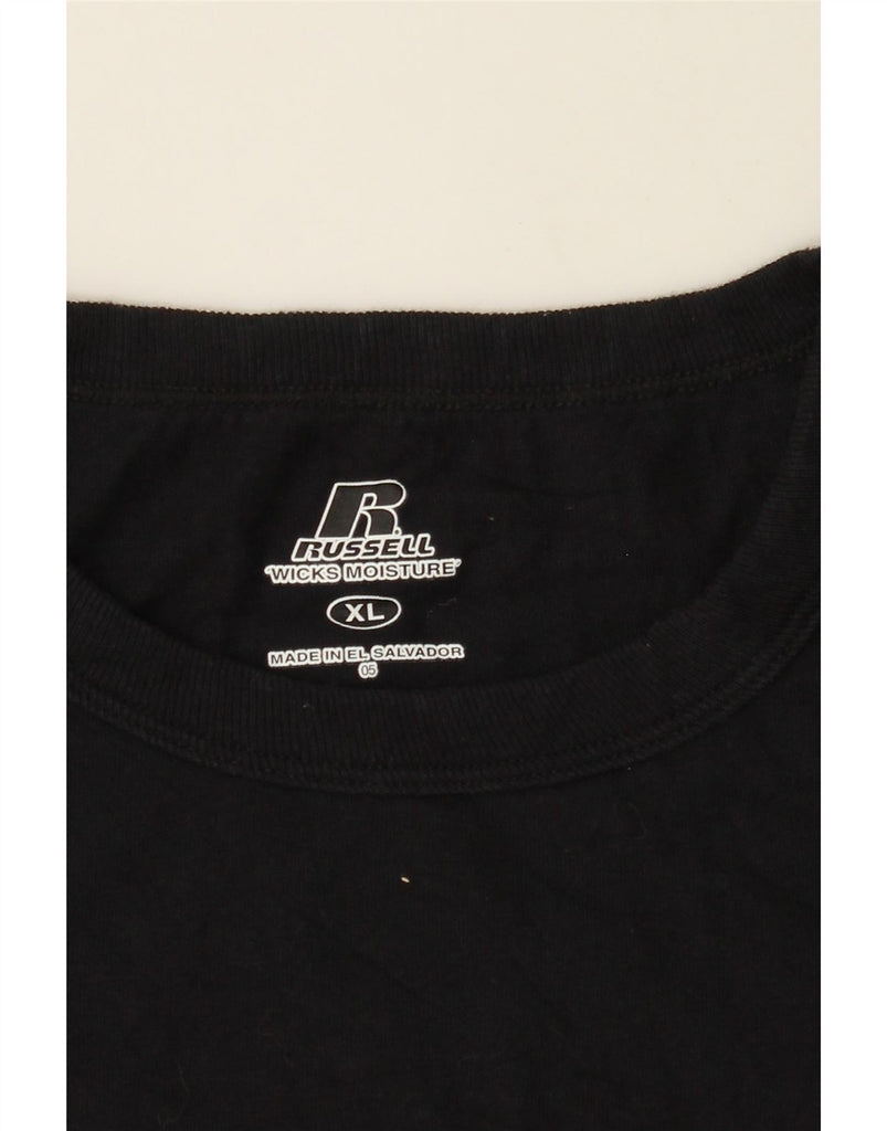 RUSSELL ATHLETIC Mens T-Shirt Top XL Black Cotton Vintage Russell Athletic and Second-Hand Russell Athletic from Messina Hembry 