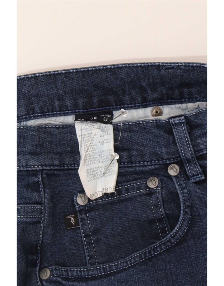 Trussardi Mens Straight Jeans W34 L30 Navy Blue Cotton