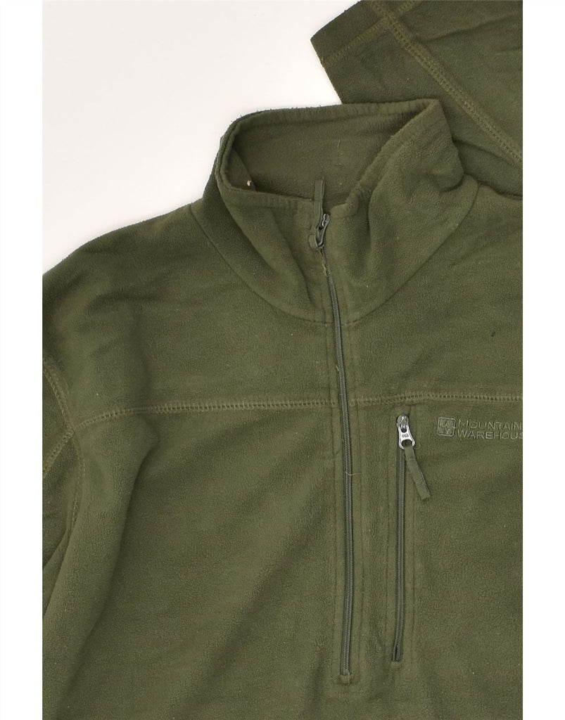 MOUNTAIN WAREHOUSE Mens Zip Neck Fleece Jumper  Medium Green Polyester | Vintage Mountain Warehouse | Thrift | Second-Hand Mountain Warehouse | Used Clothing | Messina Hembry 