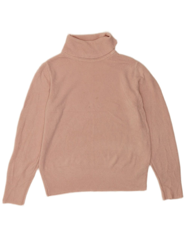 Marks & Spencer Womens Roll Neck Jumper Sweater UK 12 Medium Pink Acrylic
