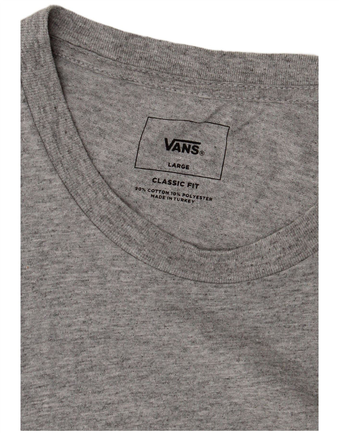 VANS Mens Classic Fit T-Shirt Top Large Grey Flecked Cotton