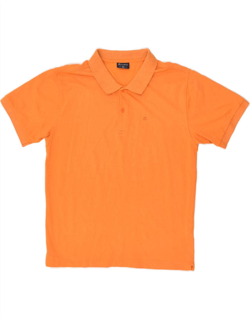 CHAMPION Mens Polo Shirt Medium Orange Cotton | Vintage Champion | Thrift | Second-Hand Champion | Used Clothing | Messina Hembry 