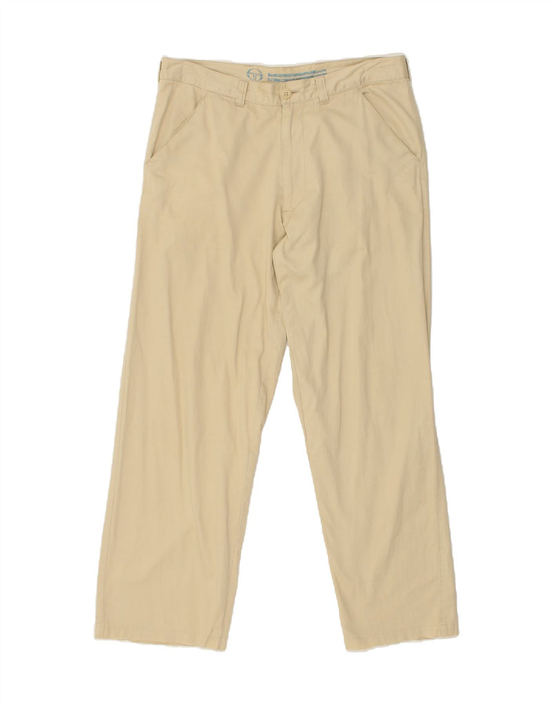 SERGIO TACCHINI Mens Straight Chino Trousers IT 50 Large W34 L28 Beige | Vintage Sergio Tacchini | Thrift | Second-Hand Sergio Tacchini | Used Clothing | Messina Hembry 