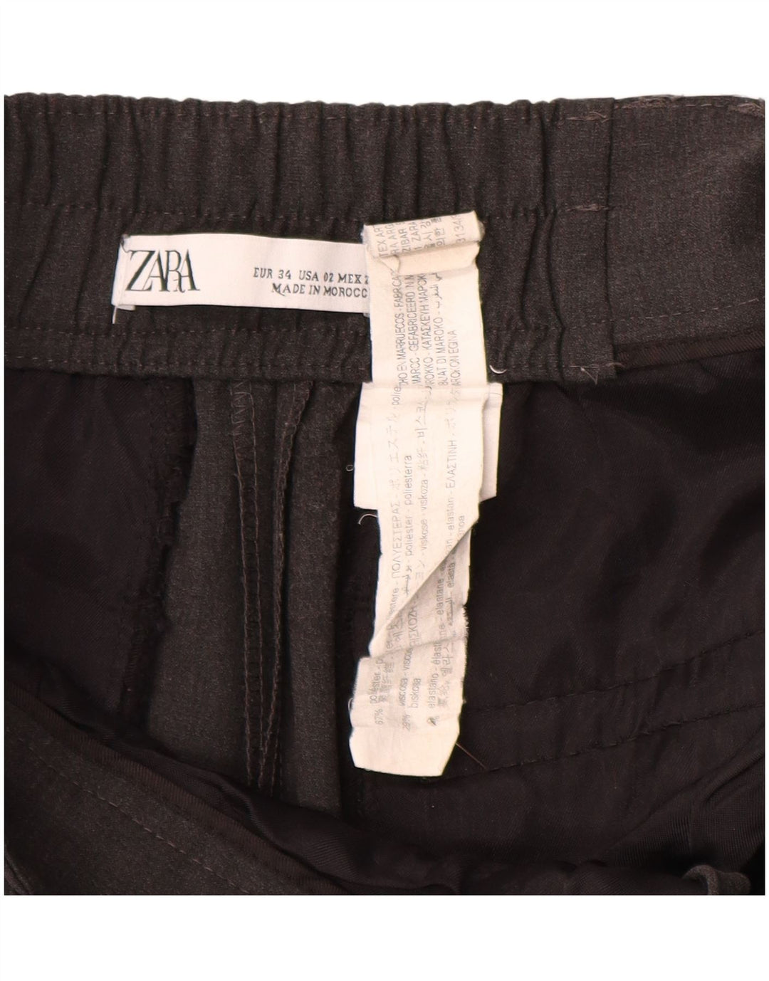 Zara Womens Pegged Chino Trousers EU 34 2XS W24 L26 Grey Polyester