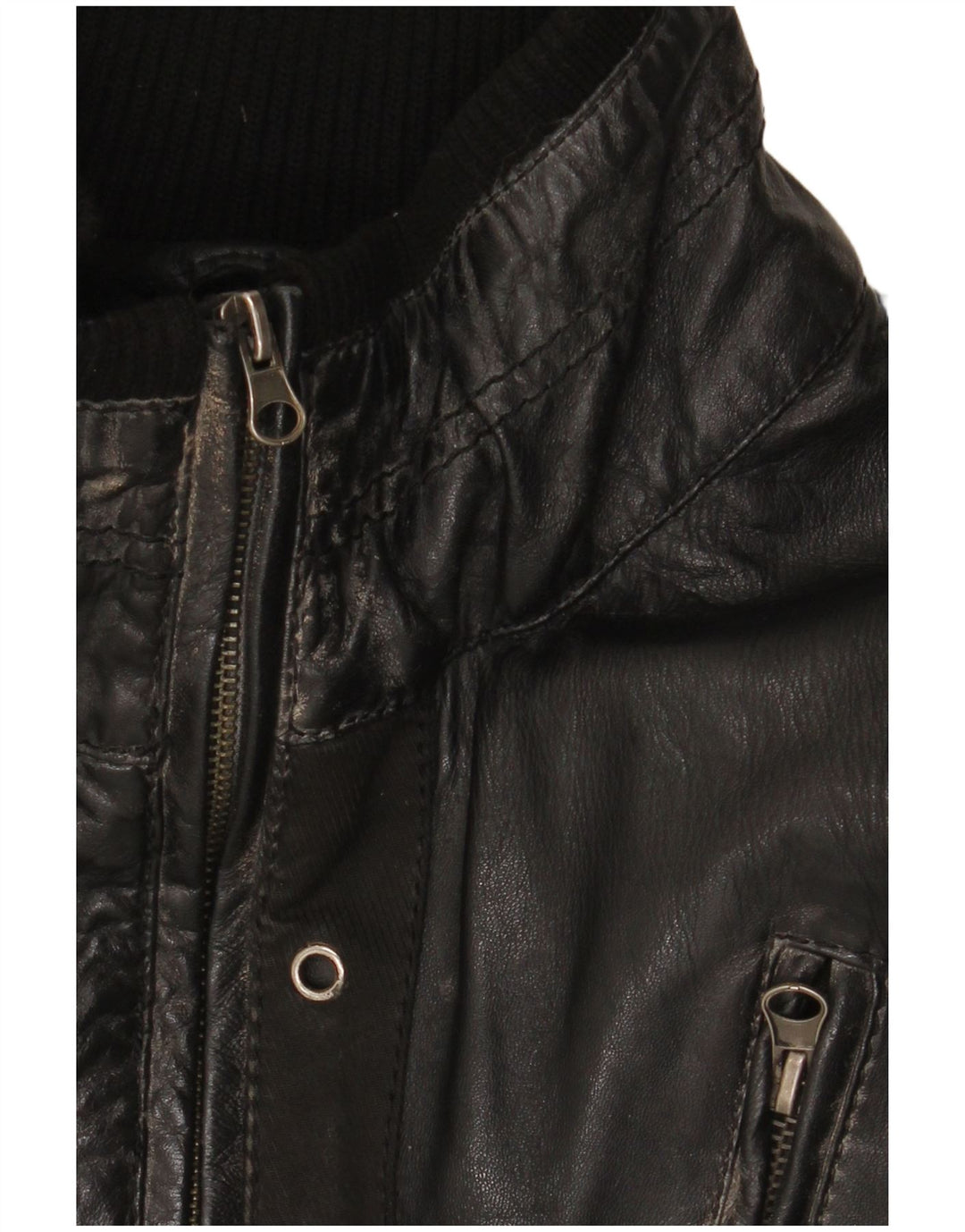 Vintage Mens Leather Jacket UK 42 XL Black Leather