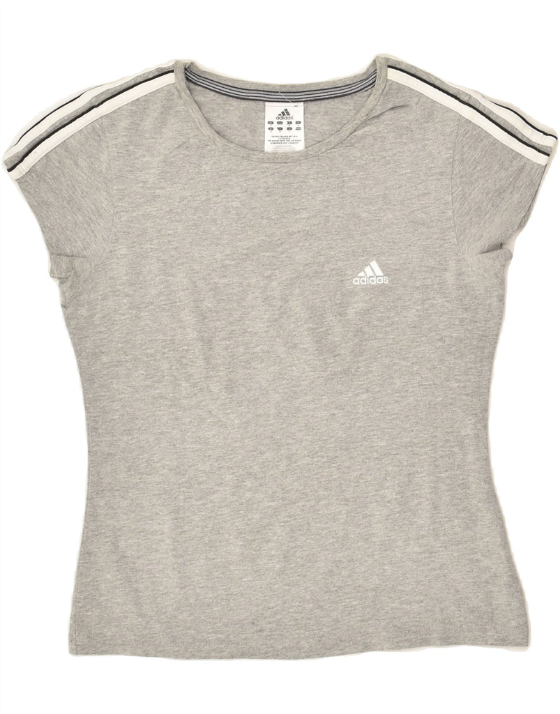 ADIDAS Girls T-Shirt Top 11-12 Years Grey Cotton | Vintage Adidas | Thrift | Second-Hand Adidas | Used Clothing | Messina Hembry 