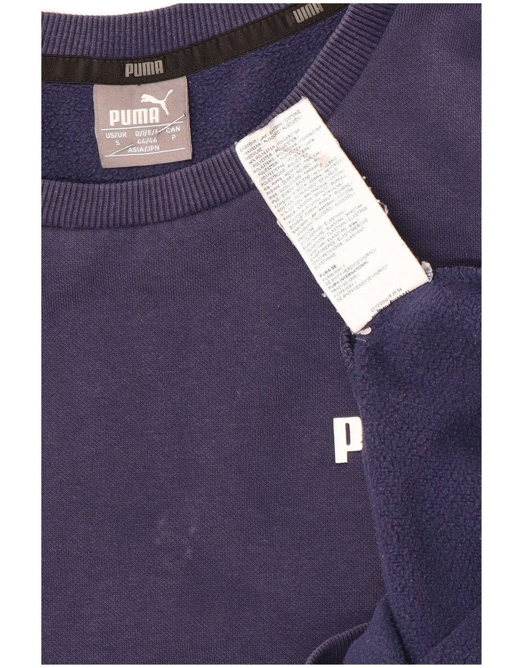 Puma Mens Sweatshirt Jumper Small Navy Blue Cotton