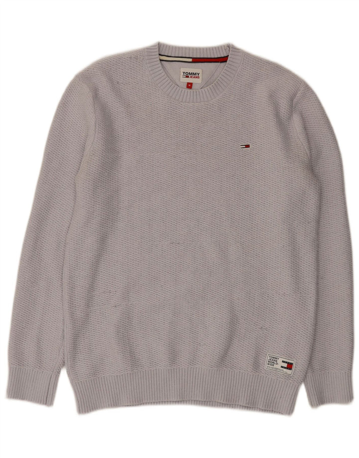 Tommy Hilfiger Mens Crew Neck Jumper Sweater Medium Grey Polyester