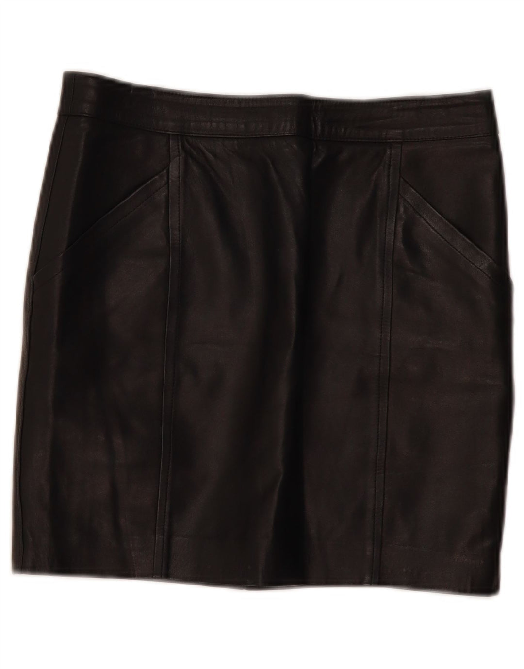Vintage Womens Mini Leather Skirt W30 Medium Black