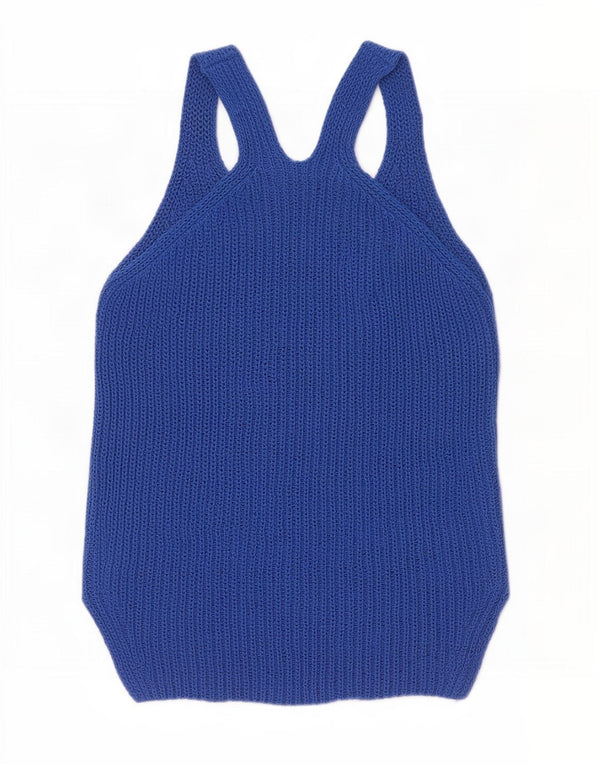 Massimo Dutti Womens Vest Tank Top UK 10 Small Blue