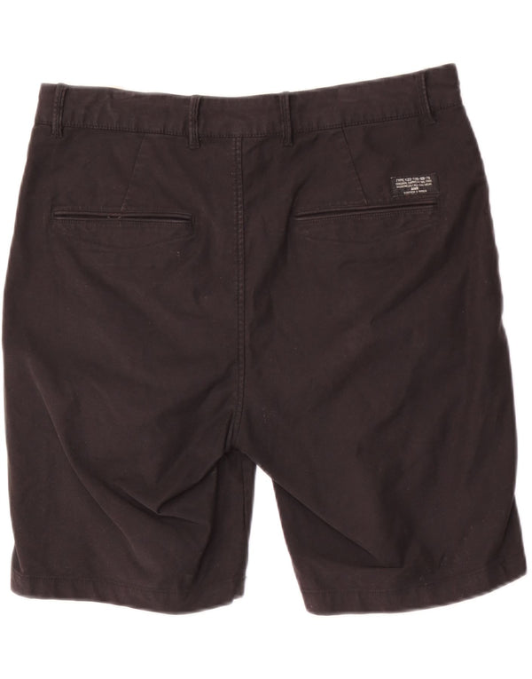 Scotch & Soda Mens Chino Shorts W32 Large Black Cotton