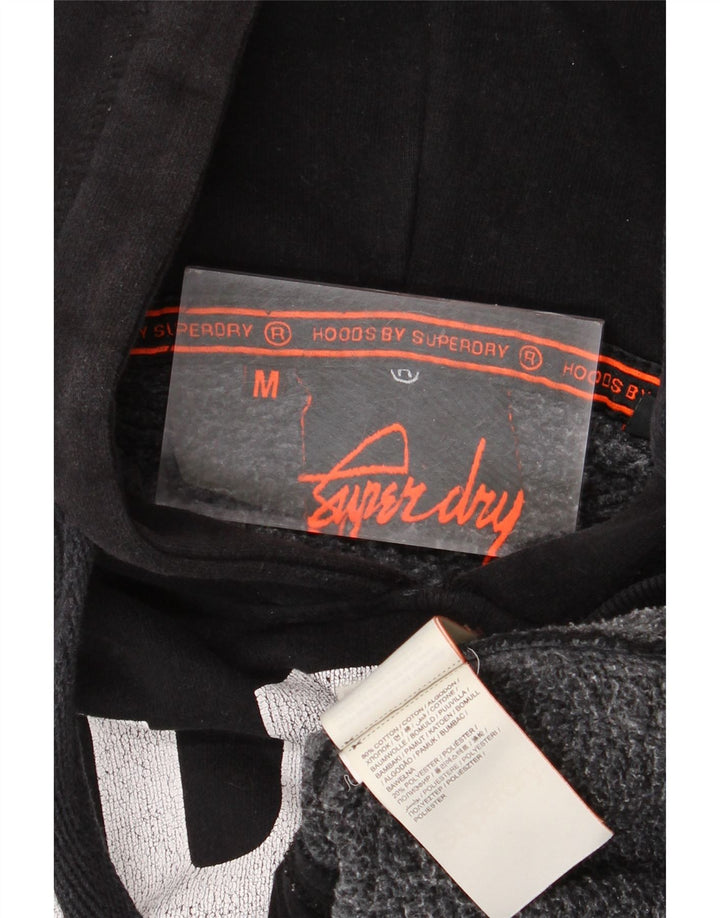 Superdry Mens Graphic Hoodie Jumper Medium Black Cotton