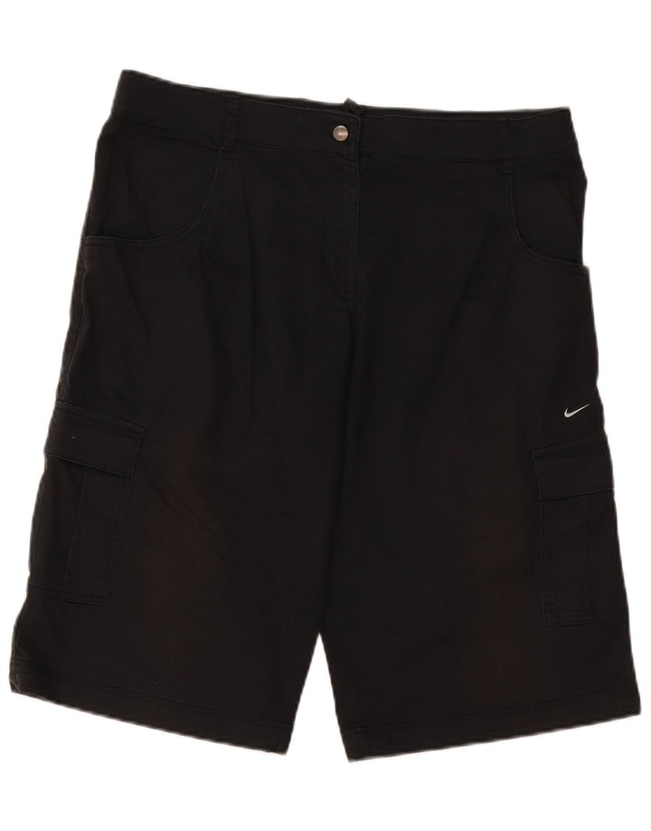 Nike Womens Cargo Shorts UK 12 Medium W36 Black Cotton