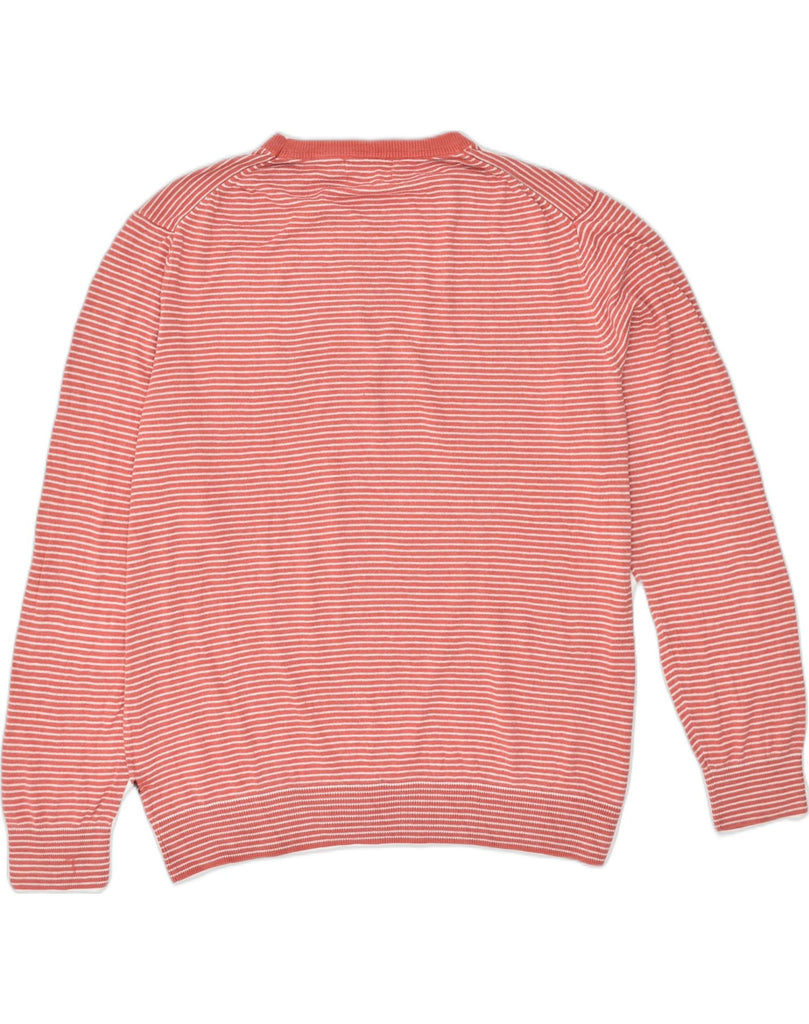 NAUTICA Mens Crew Neck Jumper Sweater XL Pink Striped Cotton | Vintage Nautica | Thrift | Second-Hand Nautica | Used Clothing | Messina Hembry 