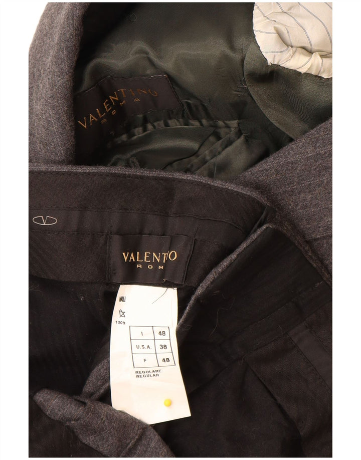 Valentino Mens 3 Button 2 Piece Suit IT 48 Medium W32 L29 Grey Pinstripe