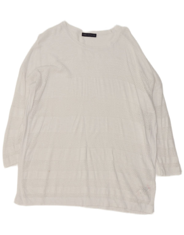 Marks & Spencer Womens Oversized Boat Neck Jumper Sweater UK 18 XL White
