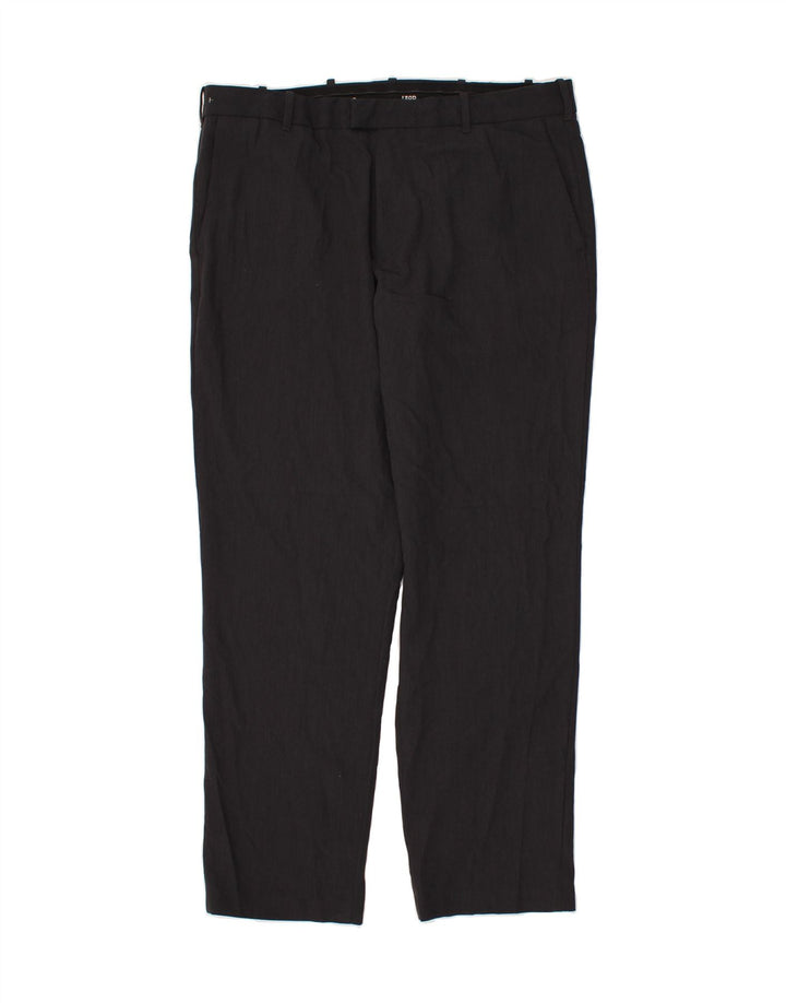 IZOD Mens Straight Suit Trousers W38 L32 Black Polyester Vintage Izod and Second-Hand Izod from Messina Hembry 