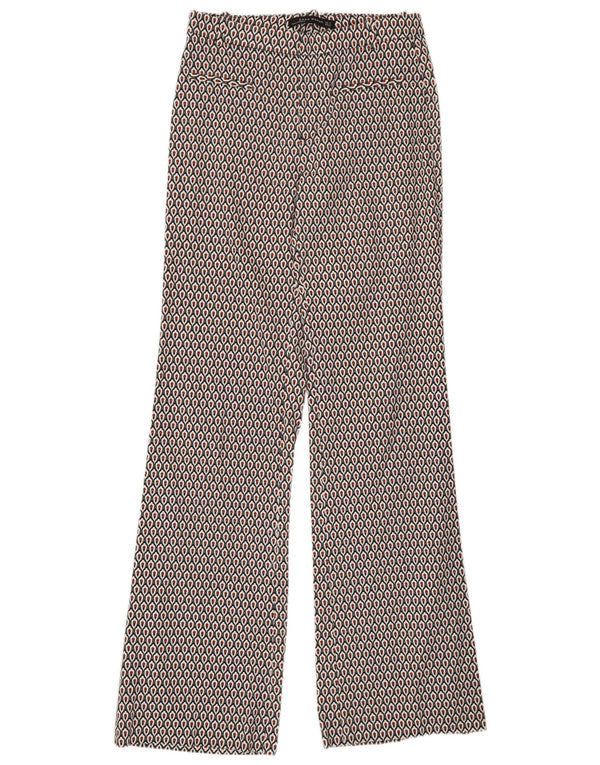 Zara Womens Wide Leg Casual Trousers Small W28 L35 Multicoloured Geometric