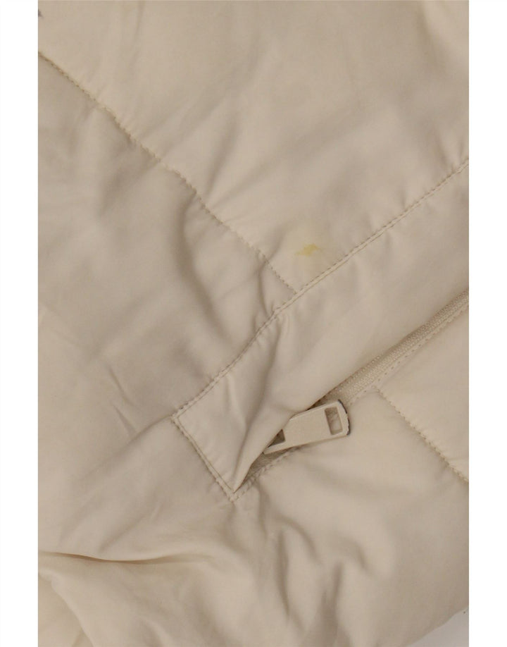 Zara Womens Hooded Oversized Padded Jacket UK 6 XS Off White Polyester