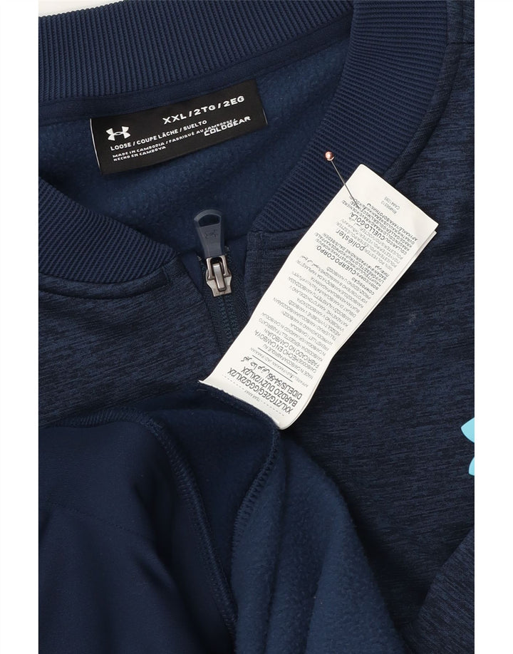 Under Armour Mens Cold Gear Tracksuit Top Jacket 2XL Navy Blue Polyester
