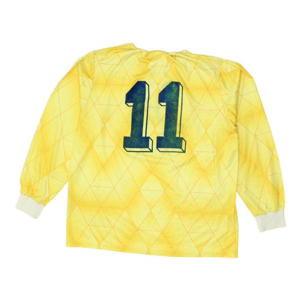 Puma Mens Yellow Long Sleeve Football Shirt | Vintage 90s Ford Odenthal VTG | Vintage Messina Hembry | Thrift | Second-Hand Messina Hembry | Used Clothing | Messina Hembry 