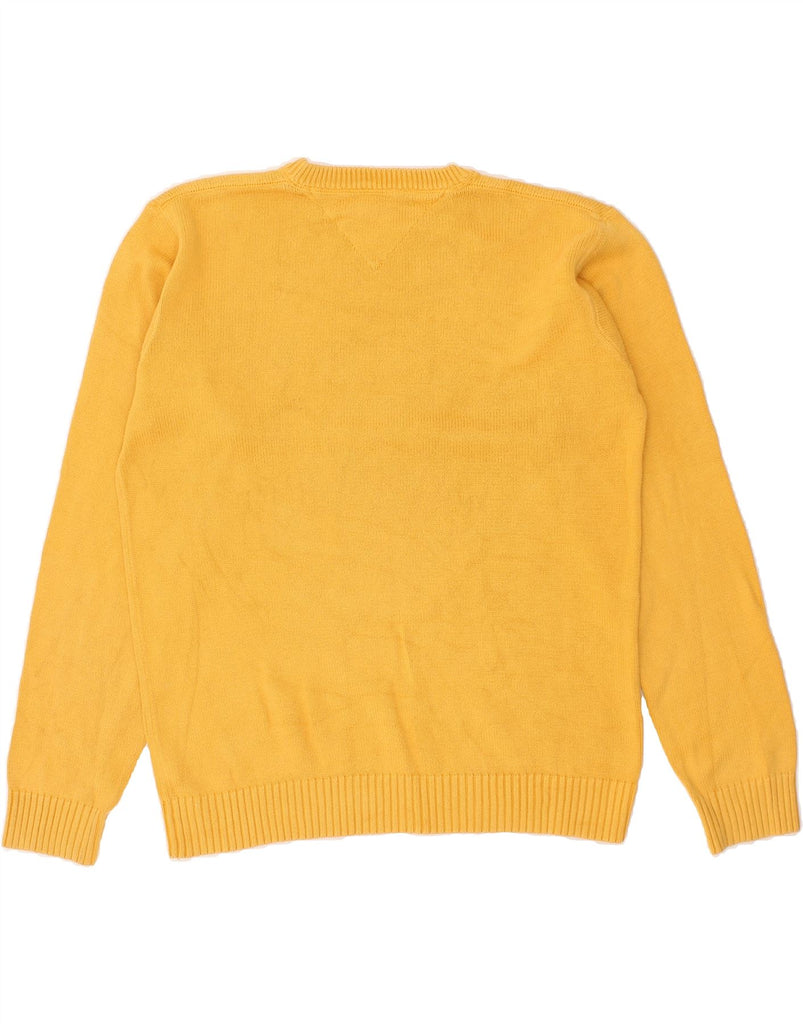 TOMMY HILFIGER Mens Crew Neck Jumper Sweater Medium Yellow Cotton | Vintage Tommy Hilfiger | Thrift | Second-Hand Tommy Hilfiger | Used Clothing | Messina Hembry 