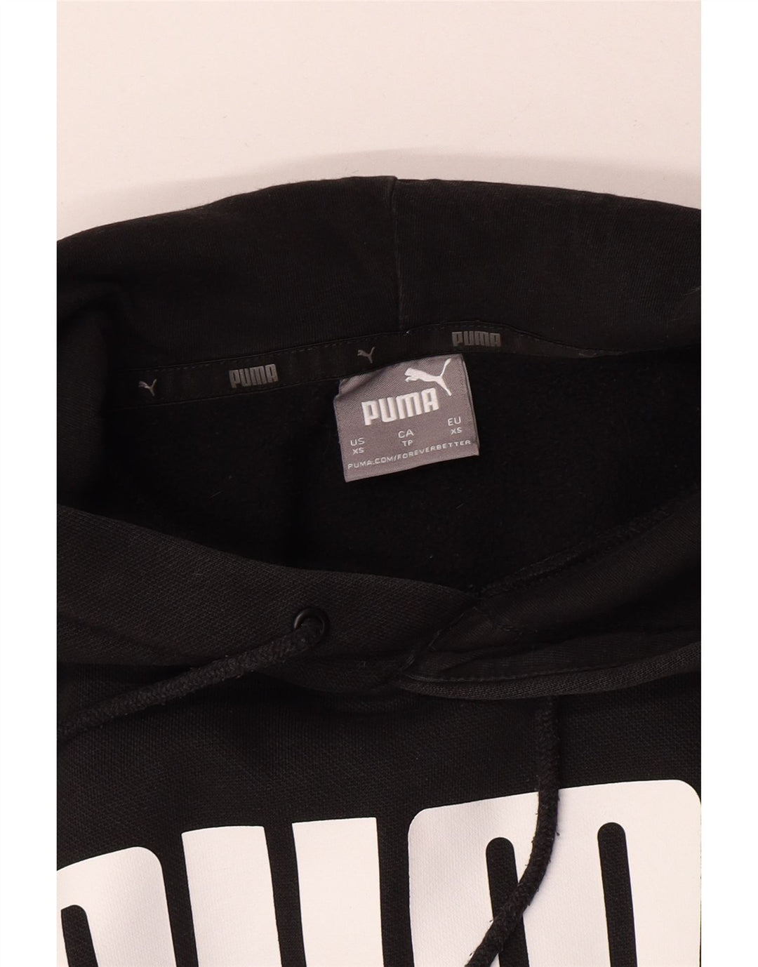 Puma Mens Graphic Hoodie Jumper XS Black Cotton