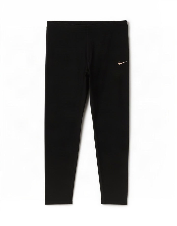 Nike Womens Dri Fit Capri Leggings UK 14 Medium Black Polyester