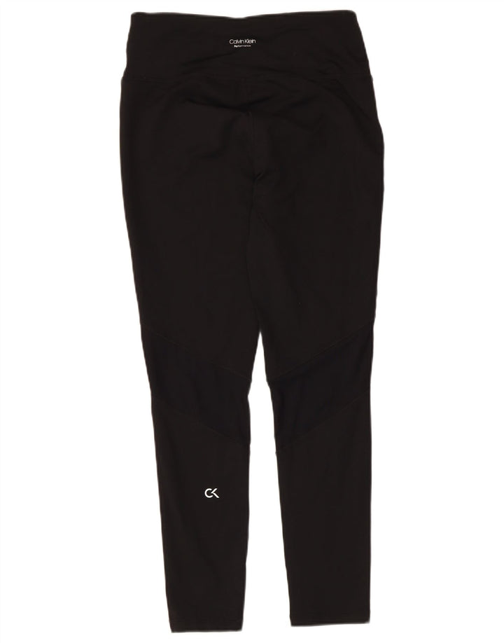 Calvin Klein Womens Leggings UK 12 Medium  Black Nylon