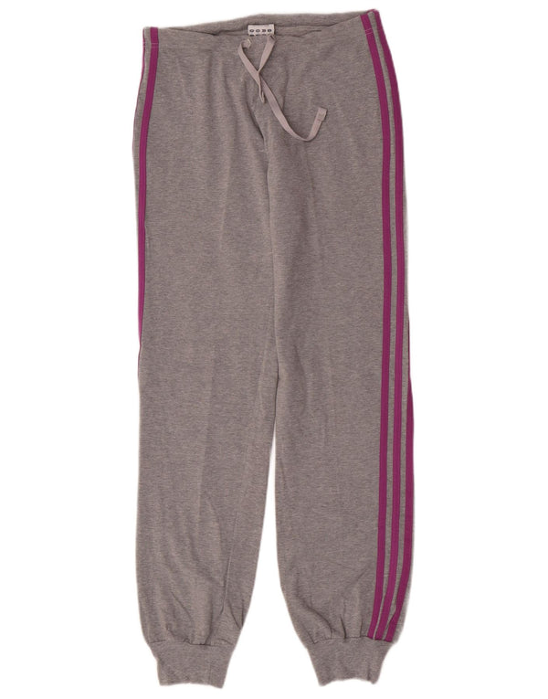 Adidas Womens Tracksuit Trousers Joggers UK 12 Medium Grey Cotton