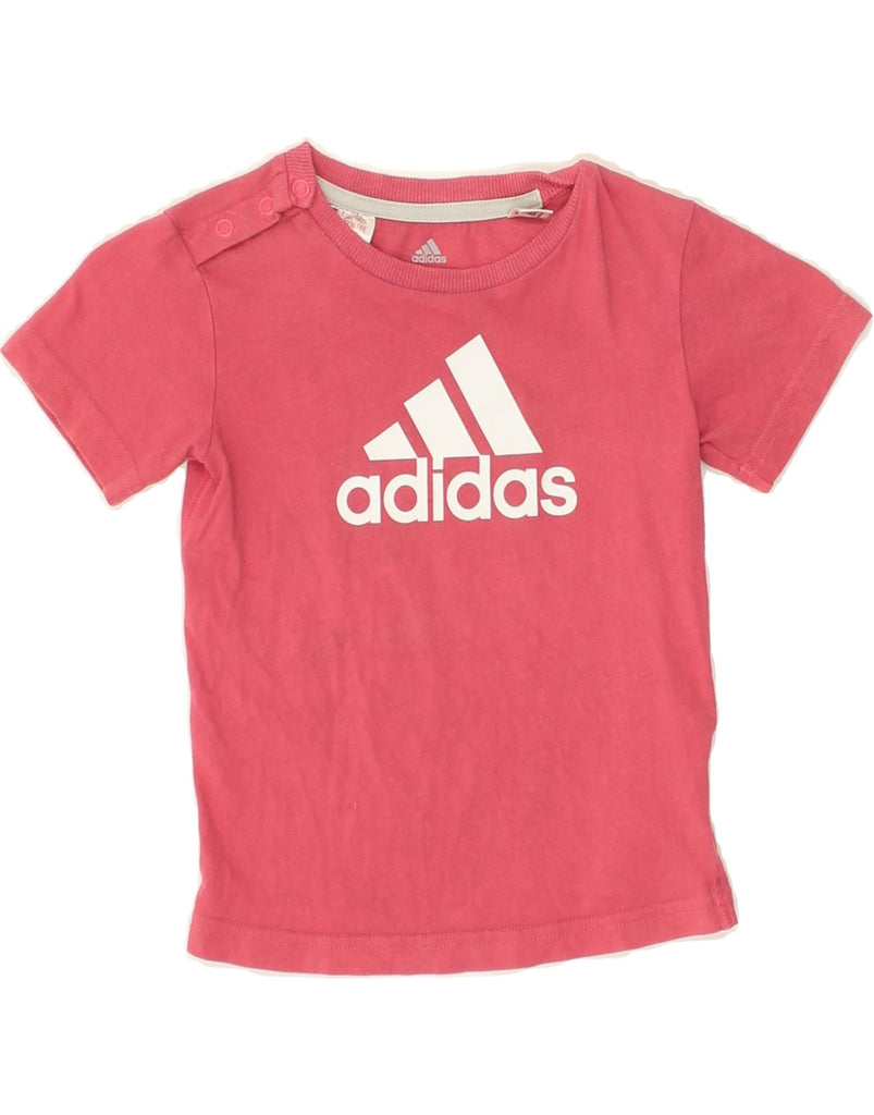 ADIDAS Baby Girls Graphic T-Shirt Top 12-18 Months Pink Cotton | Vintage Adidas | Thrift | Second-Hand Adidas | Used Clothing | Messina Hembry 