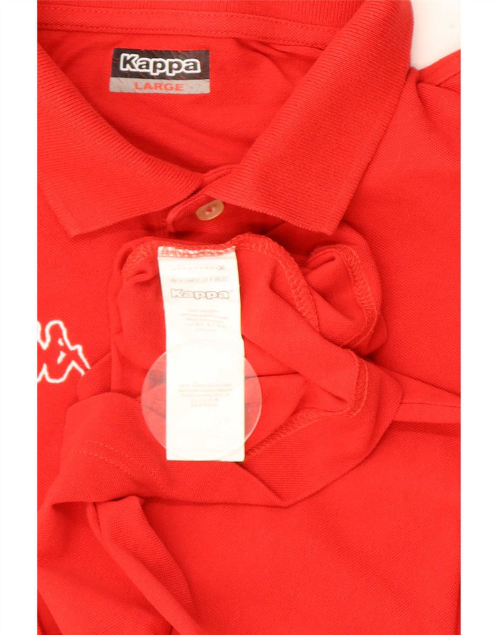 Kappa Mens Polo Shirt Large Red Cotton