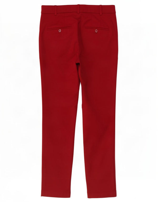 Zara Womens Slim Chino Trousers EU 36 XS W26 L27 Burgundy Cotton