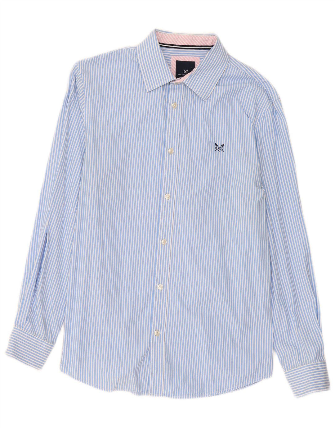 Crew Clothing Mens Classic Fit Shirt Medium Blue Pinstripe Cotton