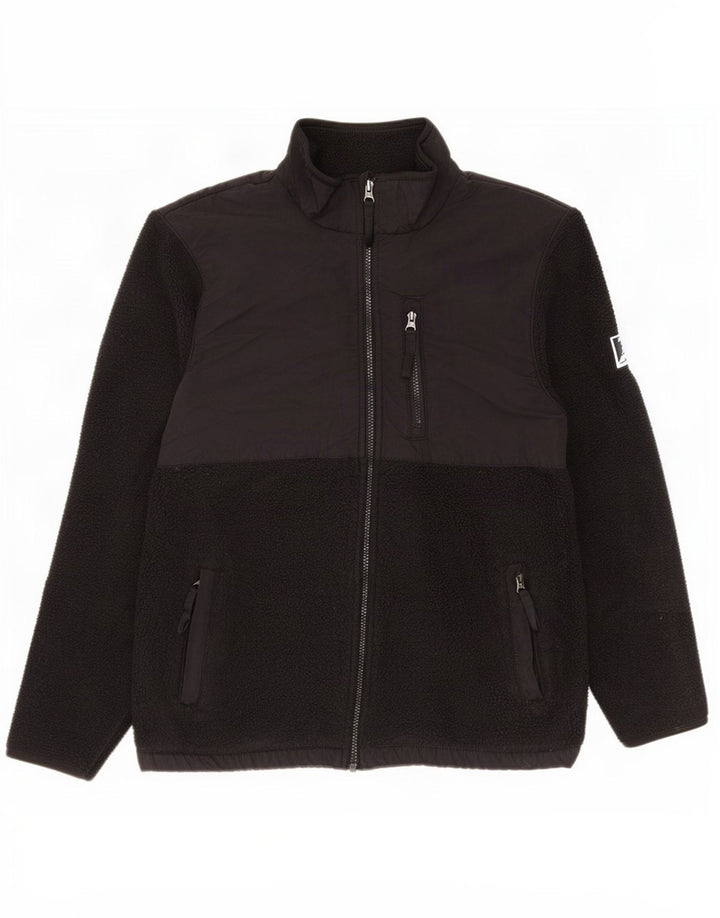 Marks & Spencer Womens Fleece Jacket UK 14 Medium Black Polyester