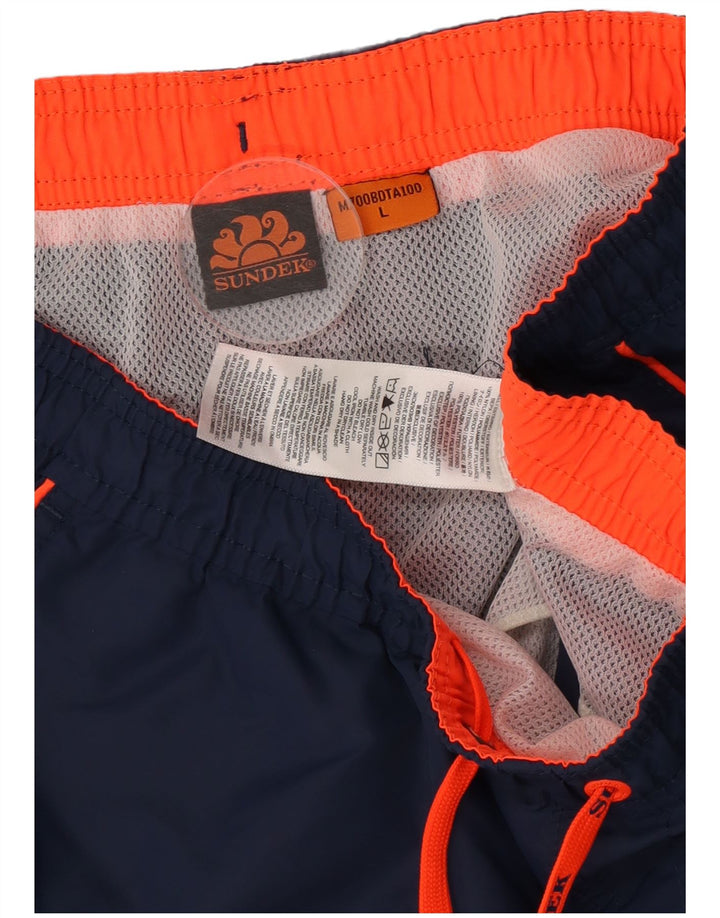 Sundek Mens Swimming Shorts Large  Navy Blue Nylon