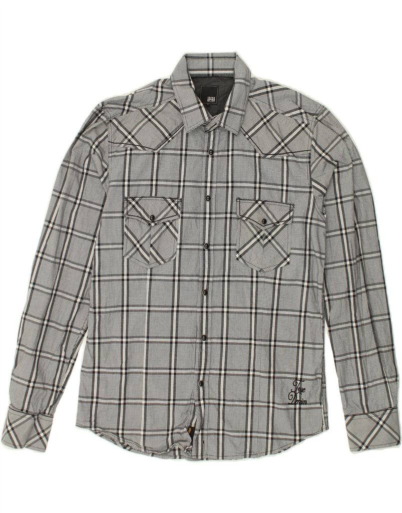 JACK & JONES Mens Shirt Large Grey Check Cotton | Vintage Jack & Jones | Thrift | Second-Hand Jack & Jones | Used Clothing | Messina Hembry 