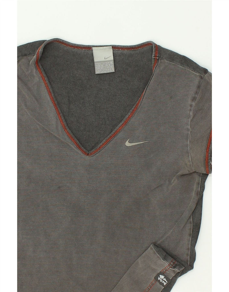 NIKE Womens T-Shirt Top UK 10 Small Grey | Vintage Nike | Thrift | Second-Hand Nike | Used Clothing | Messina Hembry 