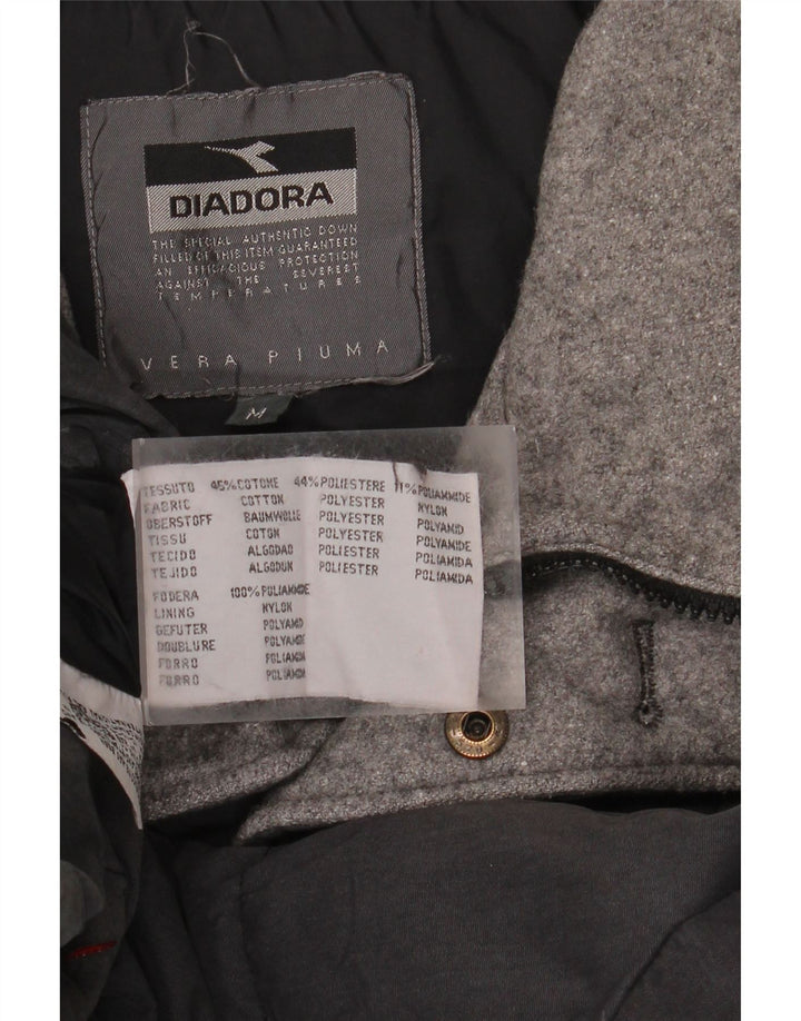 DIADORA Mens Padded Coat UK 38 Medium Grey Cotton