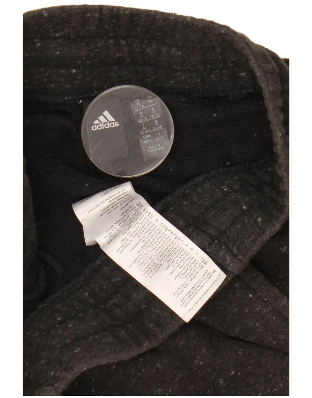 ADIDAS Womens Crop Tracksuit Trousers UK 12/14 Medium  Grey Flecked Cotton