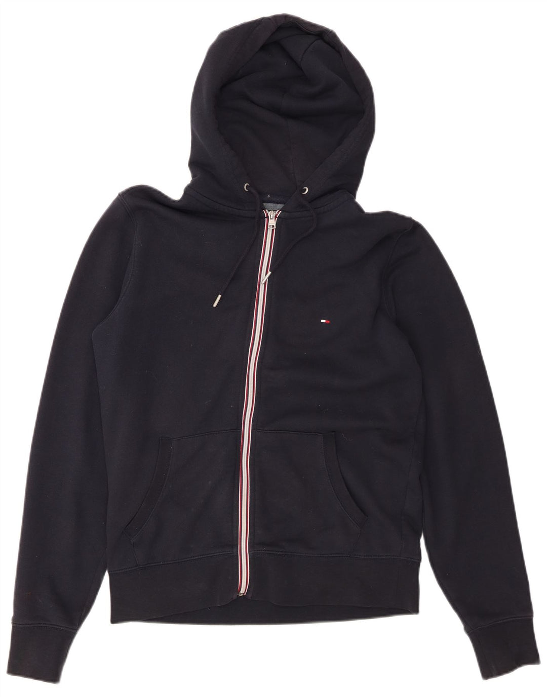 Tommy Hilfiger Mens Zip Hoodie Sweater Medium Navy Blue Cotton