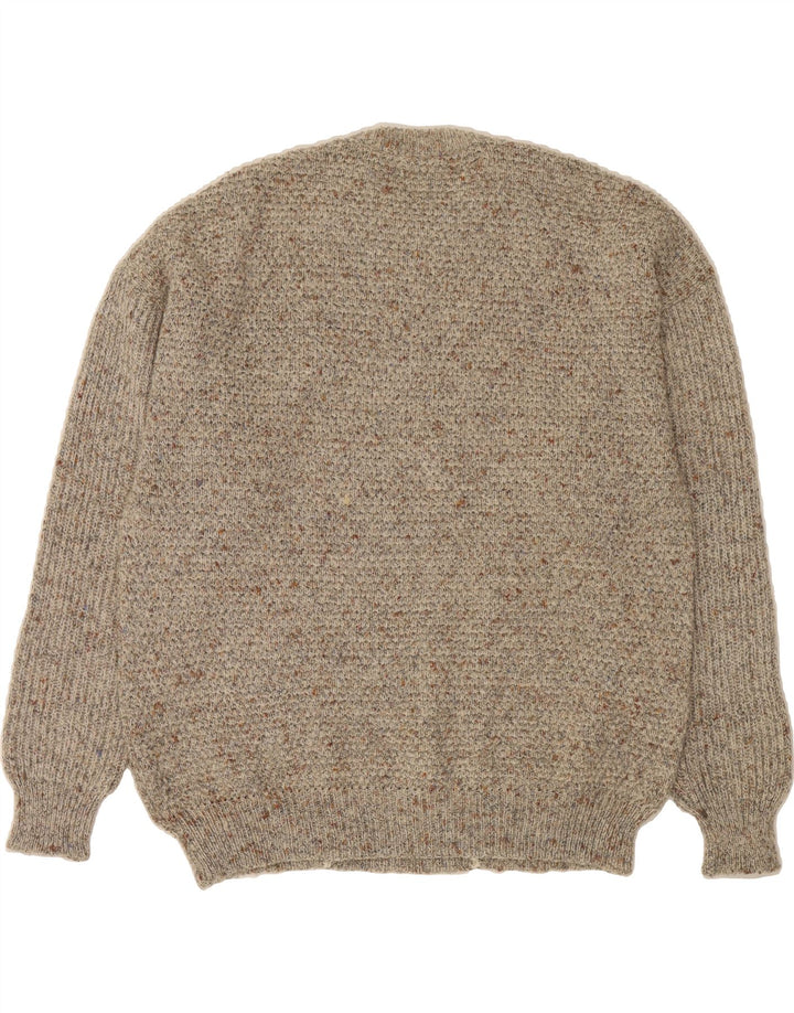 VINTAGE Mens Crew Neck Jumper Sweater 2XL Beige Flecked Wool Vintage Vintage and Second-Hand Vintage from Messina Hembry 